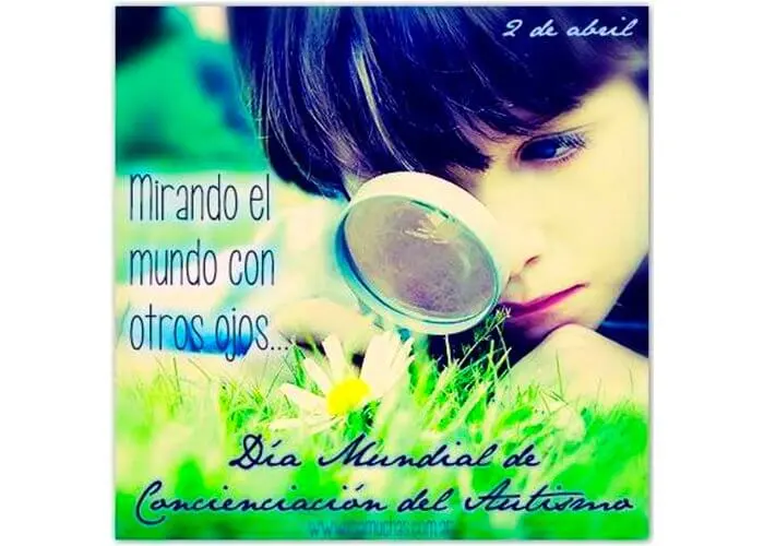 Letrero del dia mundial de Concienciación del Autismo